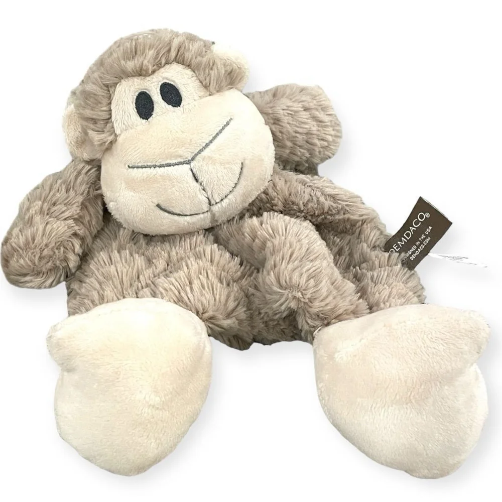 Demdaco Unisex Meekie Monkey Lovie Rattle Blankie Plush Cozies Security Blanket